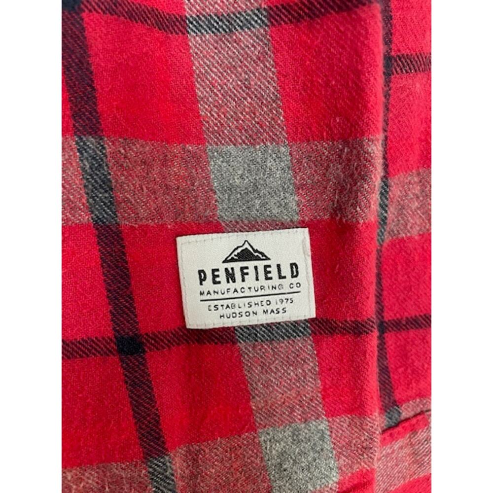 Madewell x Penfield Classic Slim Flannel warm cozy layers red plaid gray black 2 - Picture 4 of 11